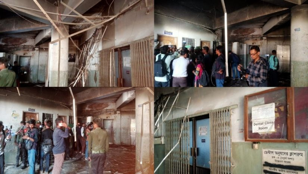 পিজির ঝুঁকিপূর্ণ এ ব্লক ভবনের একটি কক্ষে অগ্নিকাণ্ড