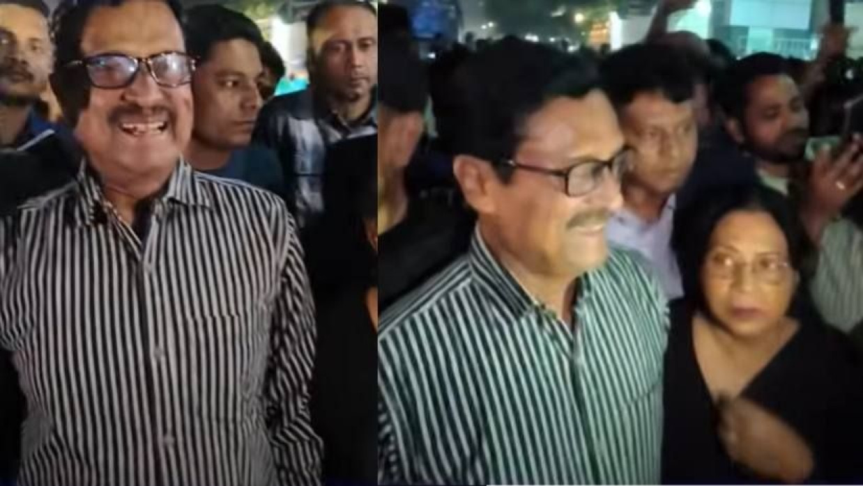 হাসিমুখে হাসপাতাল থেকে বের হলেন ফজলুর রহমান