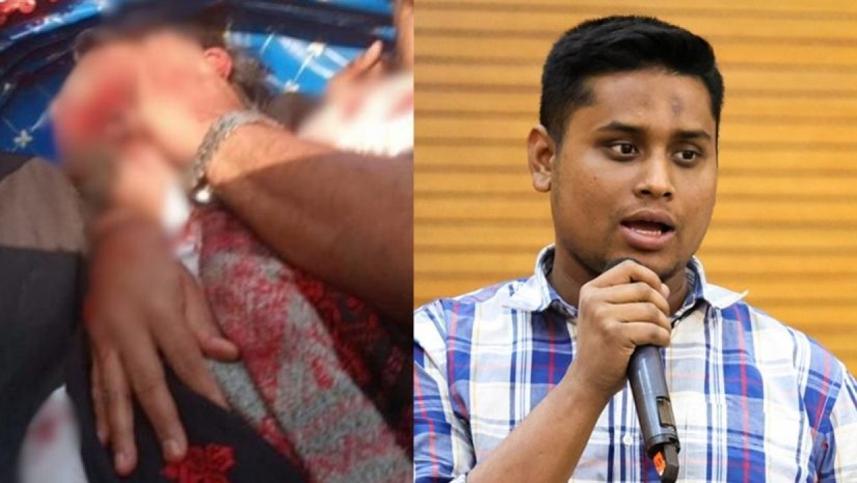 বাম থেকে গুলিবিদ্ধ শরিফুল ওসমান হাদি ও হাসনাত আব্দুল্লাহ কোলাজ