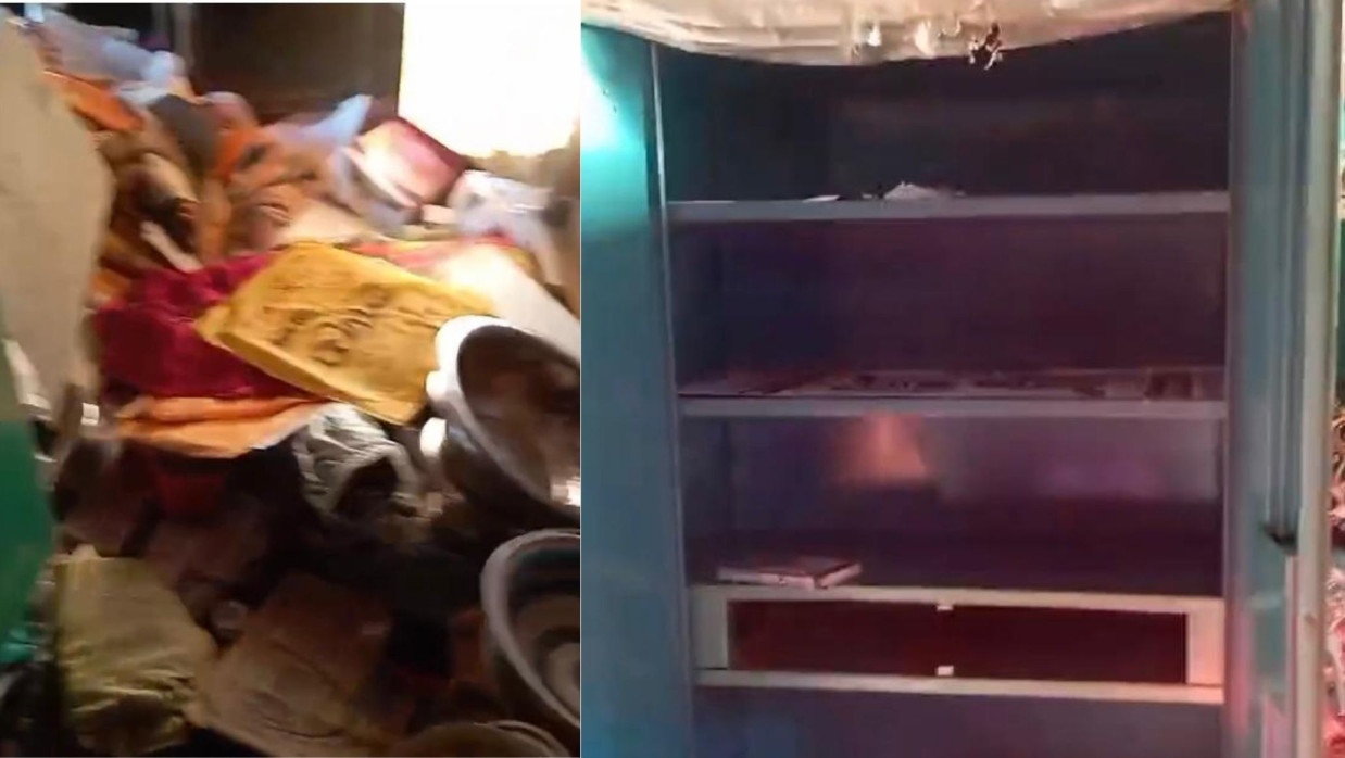 ডাকাতির পর বাড়িটির ভেতরের অবস্থা