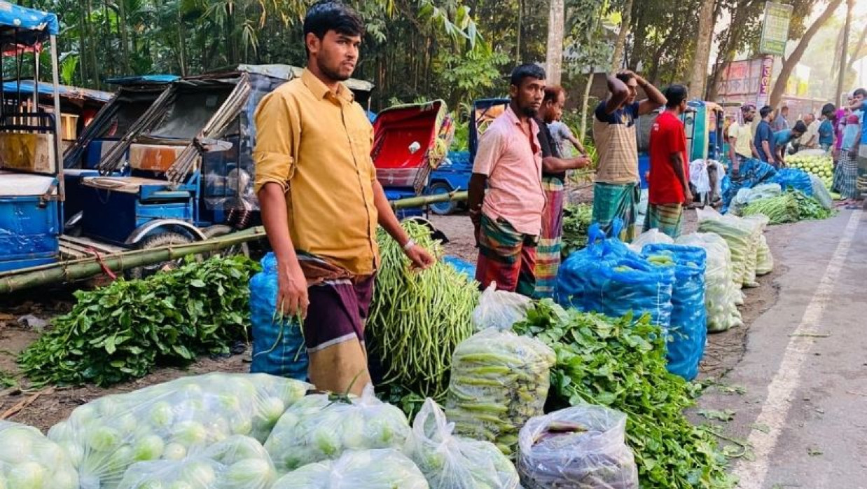 লক্ষ্মীপুরের পিয়ারাপুরে সবজির হাট