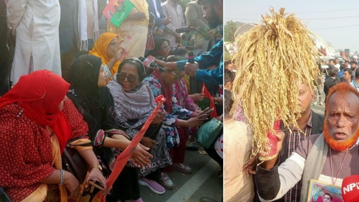 ৩০০ ফিটে অপেক্ষারত বিএনপি নেতাকর্মীরা