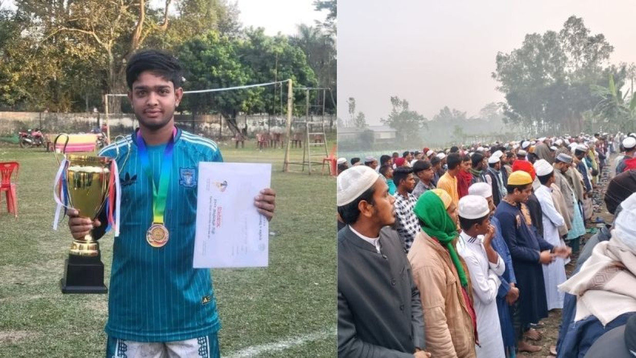 বাম থেকে সাম্মিদ ও জানাজা