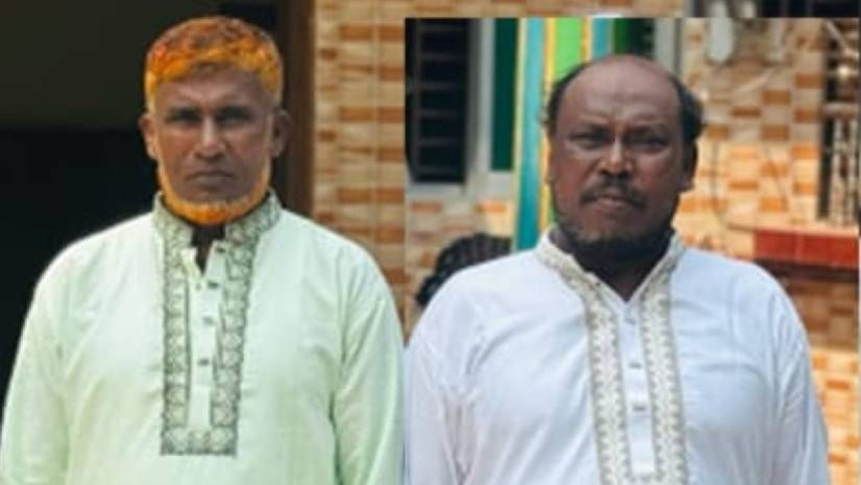 আবু বক্কর ছিদ্দিক (বাঁয়ে) ও অভিযুক্ত হারুনুর রশীদ