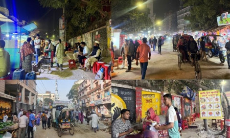 ফুটপাতের পর সড়কের দুই-তৃতীয়াংশ দখল, যানজটে নাকাল পথচারীরা 