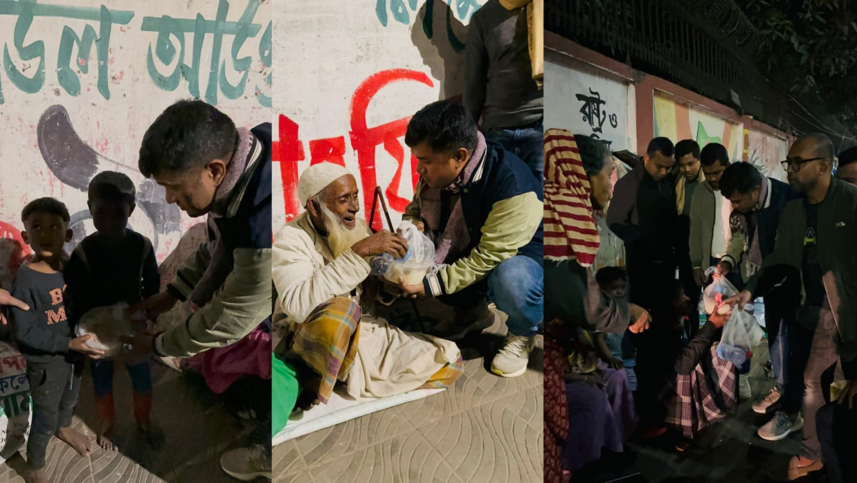 খালেদা জিয়ার রুহের মাগফিরাত কামনায় রাজধানীতে ছাত্রদলের খাবার বিতরণ