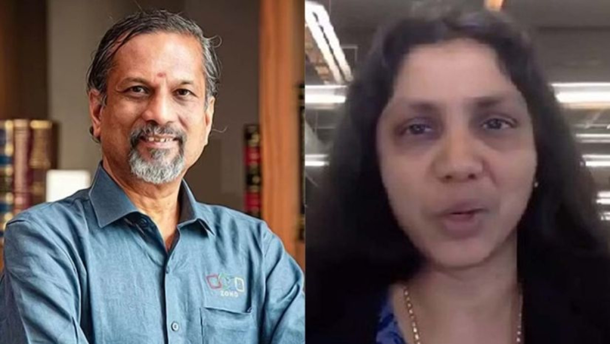 শিল্পপতি শ্রীধর ভেম্বু ও তার স্ত্রী, যার সঙ্গে মামলা চলমান