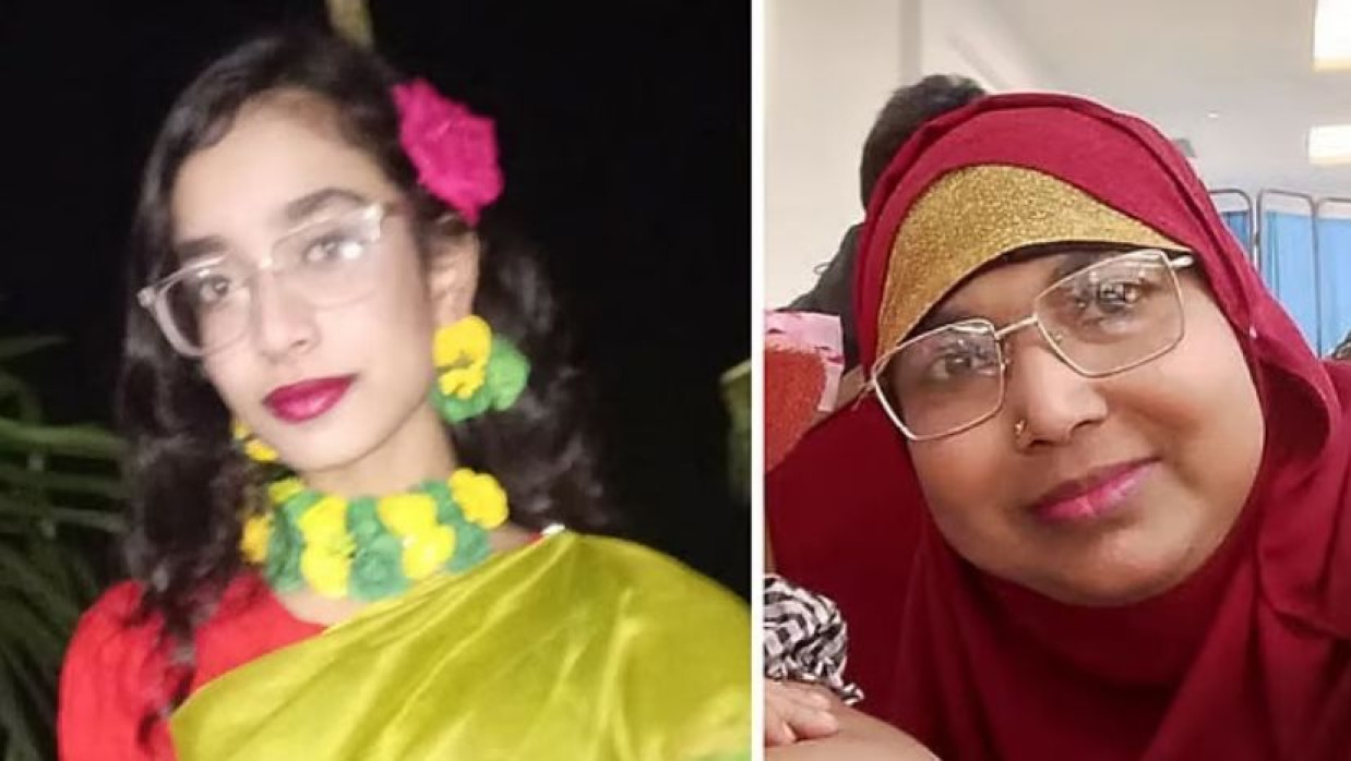নিহত শিক্ষার্থী জোবাইদা রহমান ও ও তার মা রোকেয়া রহমান