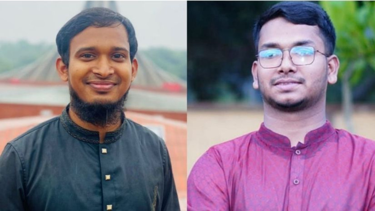 বাম থেকে হাফিজুর রহমান ও রাহাদুল ইসলাম