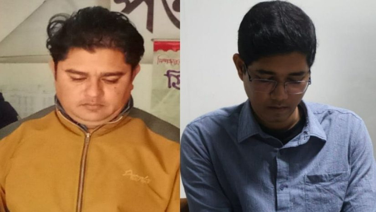 আটককৃত বিদ্যুৎ ও রাজু 