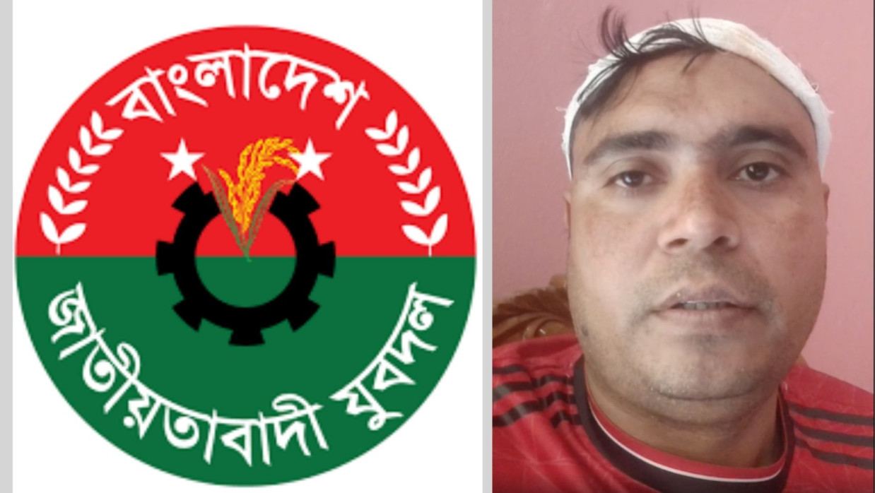 যুবদলের লোগো এবং যুবদল নেতা সাইফুল ইসলাম