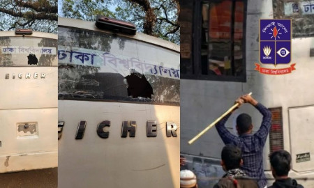 ঢাবির বাসে হামলা, থানায় অভিযোগ দেবে ডাকসু