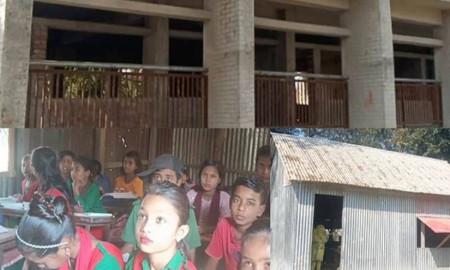 বিদ্যালয়ের ভবন নির্মাণকাজ ফেলে ঠিকাদার উধাও, পাঠদান ব্যাহত