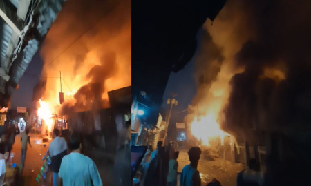 হাটহাজারীতে আগুনে পুড়ল বাজারের পাঁচ দোকান