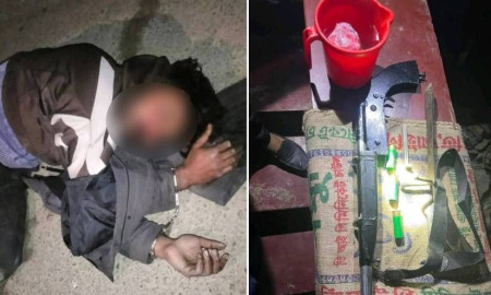 শৈলকুপায় অস্ত্রসহ ডাকাত আটক, গণধোলাইয়ের পর পুলিশে সোপর্দ