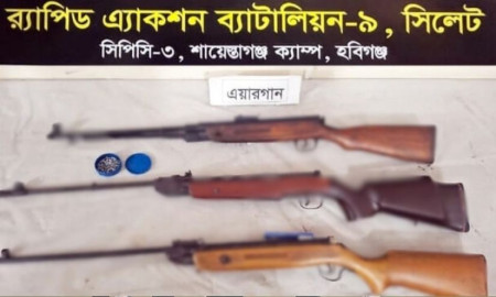   র‌্যাবের বিশেষ অভিযানে ৯২ সীসার পিলেট ও ৩ এয়ারগান উদ্ধার