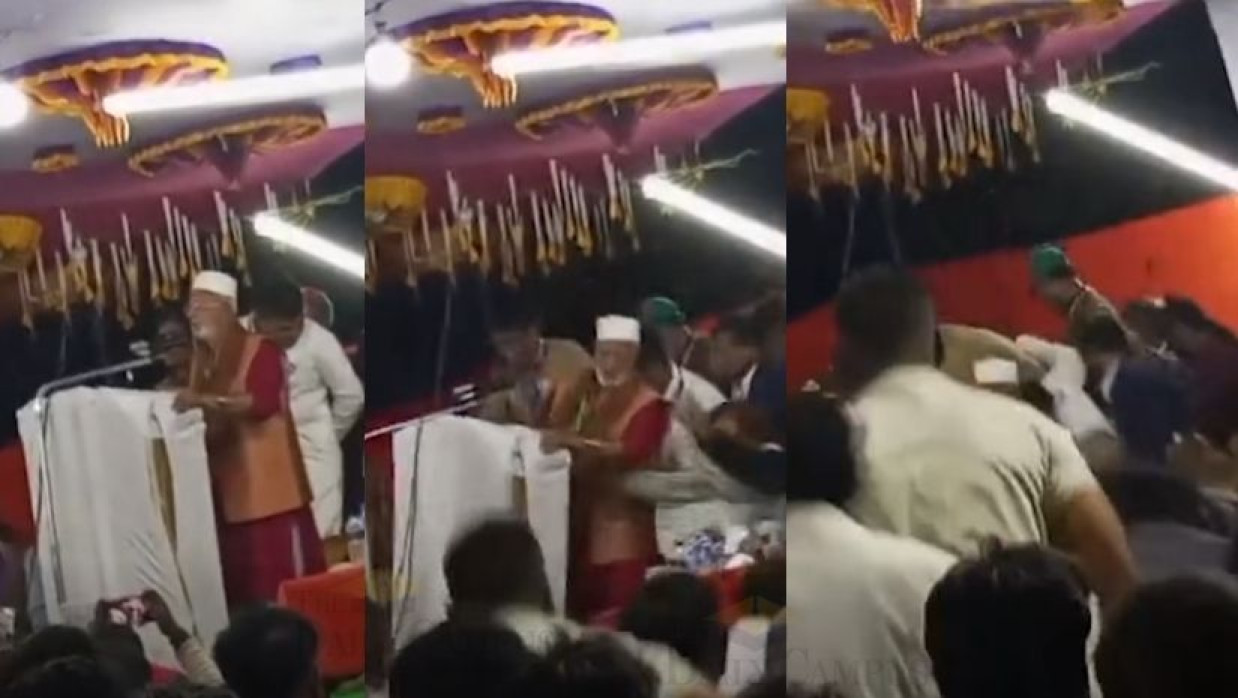 বিএনপি প্রার্থীর বক্তব্য চলাকালে ভেঙে পড়ল মঞ্চ