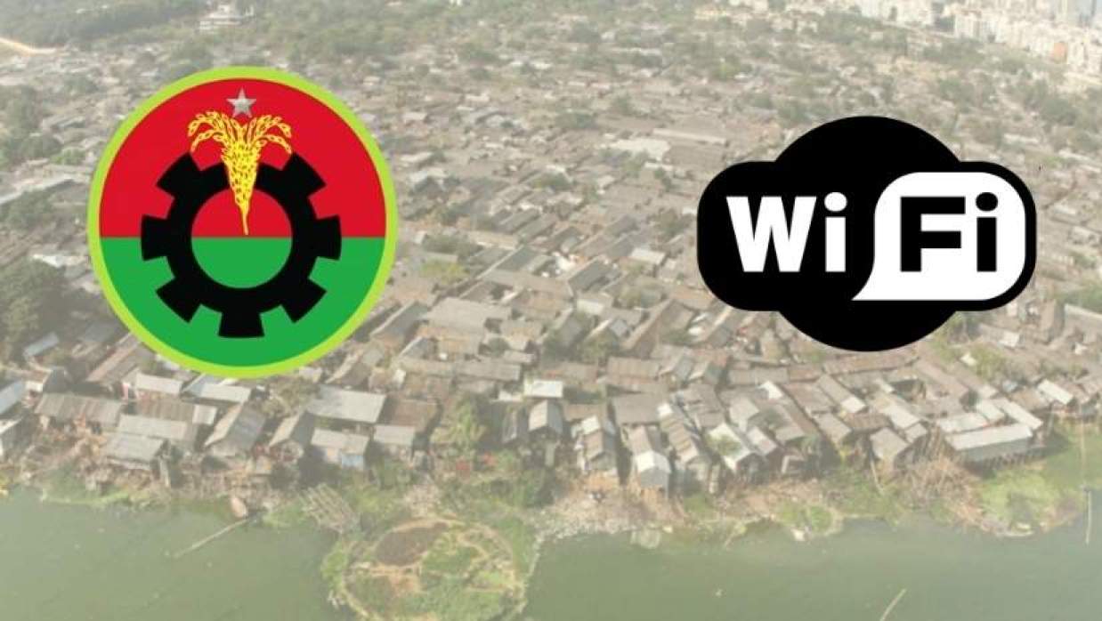 কড়াইল বস্তি ও বিএনপির লোগো