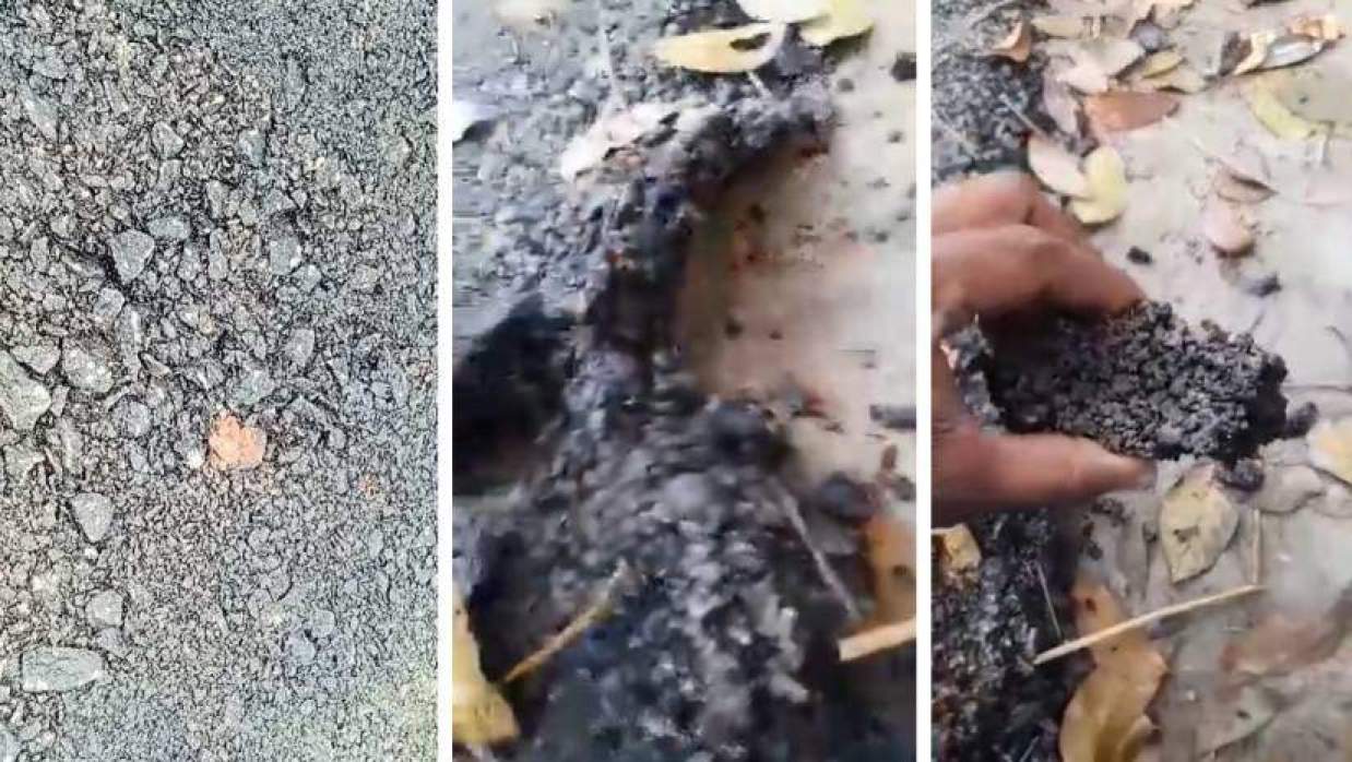 মতলব উত্তরের মানহীন সামগ্রীতে সড়ক নির্মাণ, ক্ষুব্ধ এলাকাবাসী