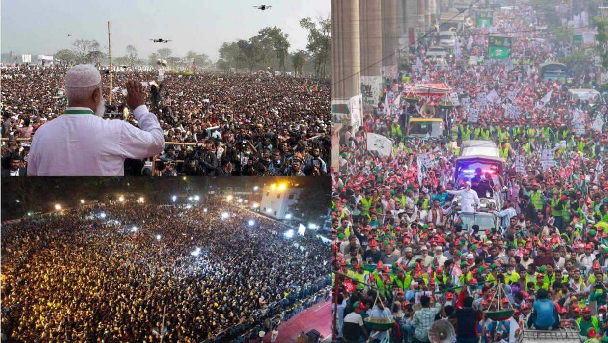 জামায়াত আমিরের নির্বাচনী প্রচারণায় একাংশ। 