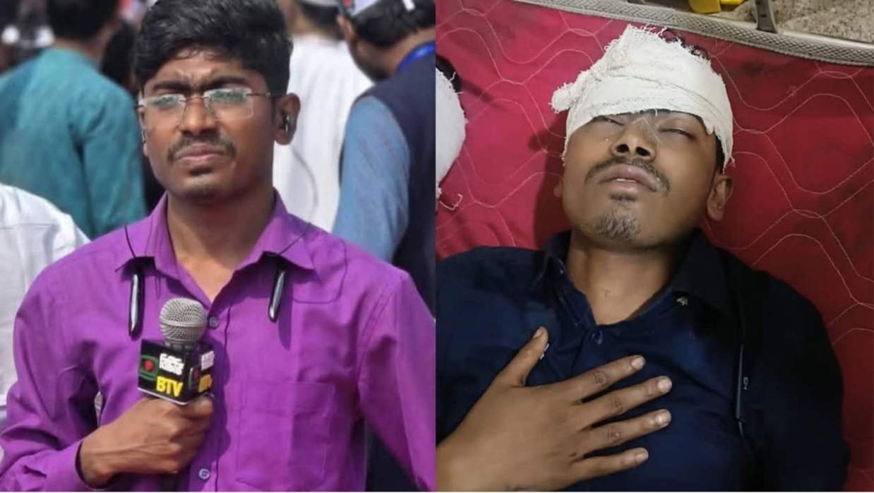 হামলায় আহত কবি নজরুল কলেজ সাংবাদিক সমিতির (কনকসাস) যুগ্ম-সাধারণ সম্পাদক মিরাজ উদ্দিন