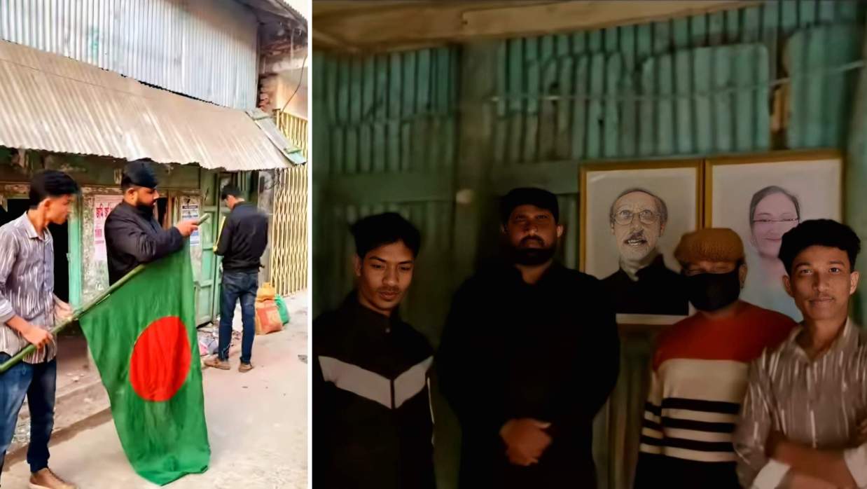 বরগুনায় আ.লীগ কার্যালয়ে পতাকা উত্তোলন, টাঙানো হলো শেখ মুজিব ও হাসিনার ছবি