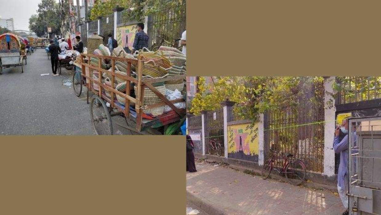 ফের দখল ঢাকা কলেজের ফুটপাত, রশি টানিয়ে শিক্ষার্থীদের প্রতিরোধ