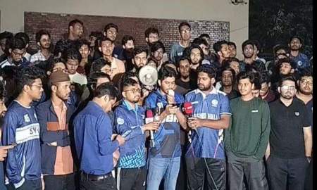 নাসিরুদ্দিন পাটোয়ারীর উপস্থিতিতে রাজনৈতিক স্লোগান বুয়েটের অরাজনৈতিক ক্যাম্পাস নীতির পরিপন্থী