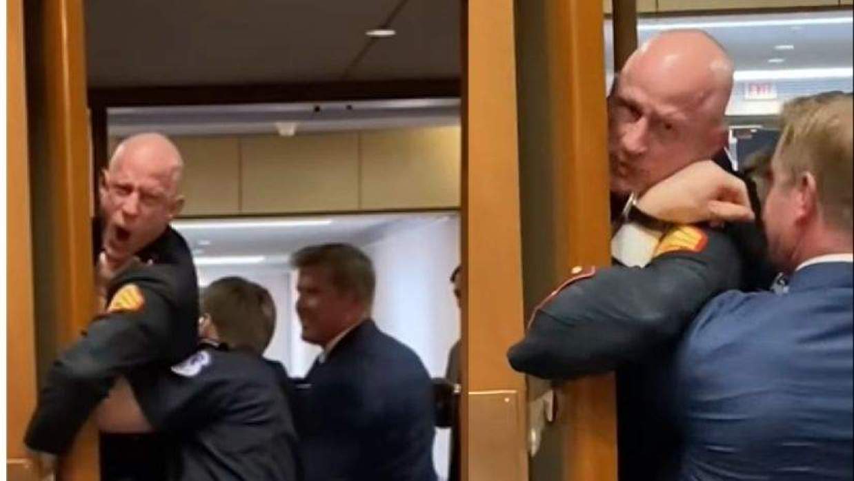 যুক্তরাষ্ট্র কংগ্রেসে ইরান যুদ্ধবিরোধী বিক্ষোভ, সাবেক মেরিন আটক