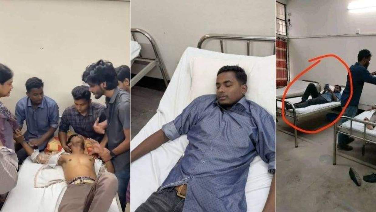 জবিতে হামলার পর আহতের ‘অভিনয়’ একজনের, ছবি ভাইরাল