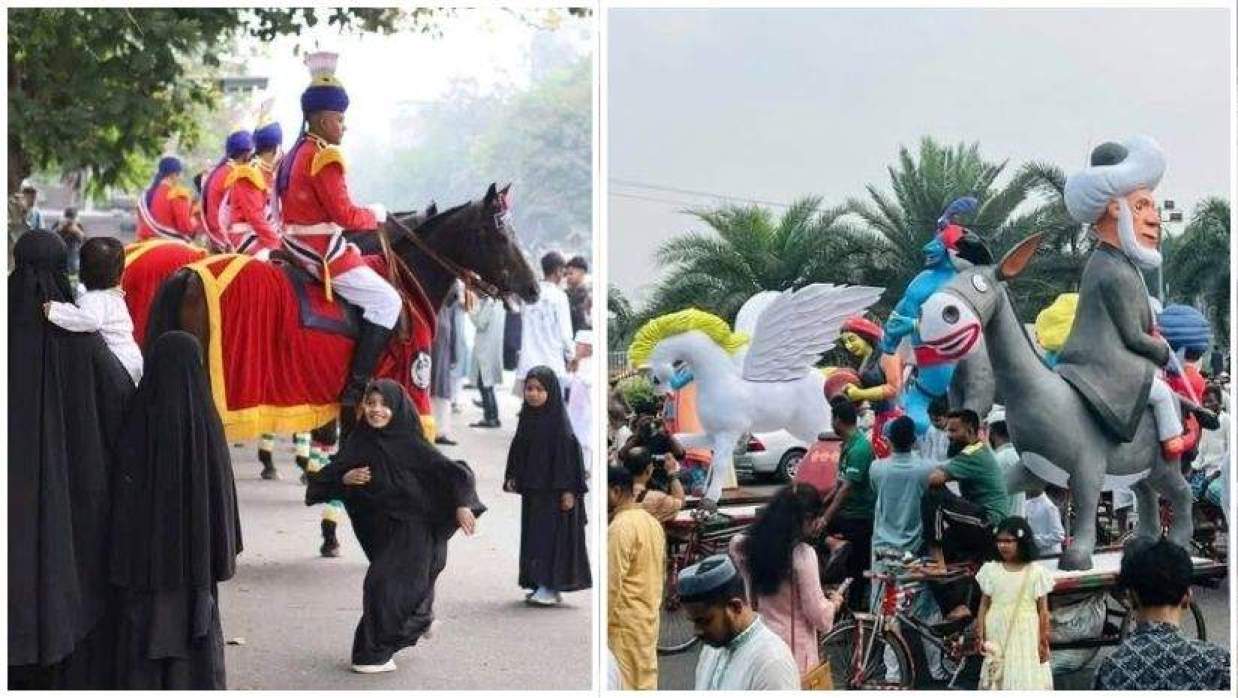 গতবছর আড়ম্বরপূর্ণ আয়োজনে অনুষ্ঠিত হয়েছিলো ঈদ আনন্দ মিছিল 