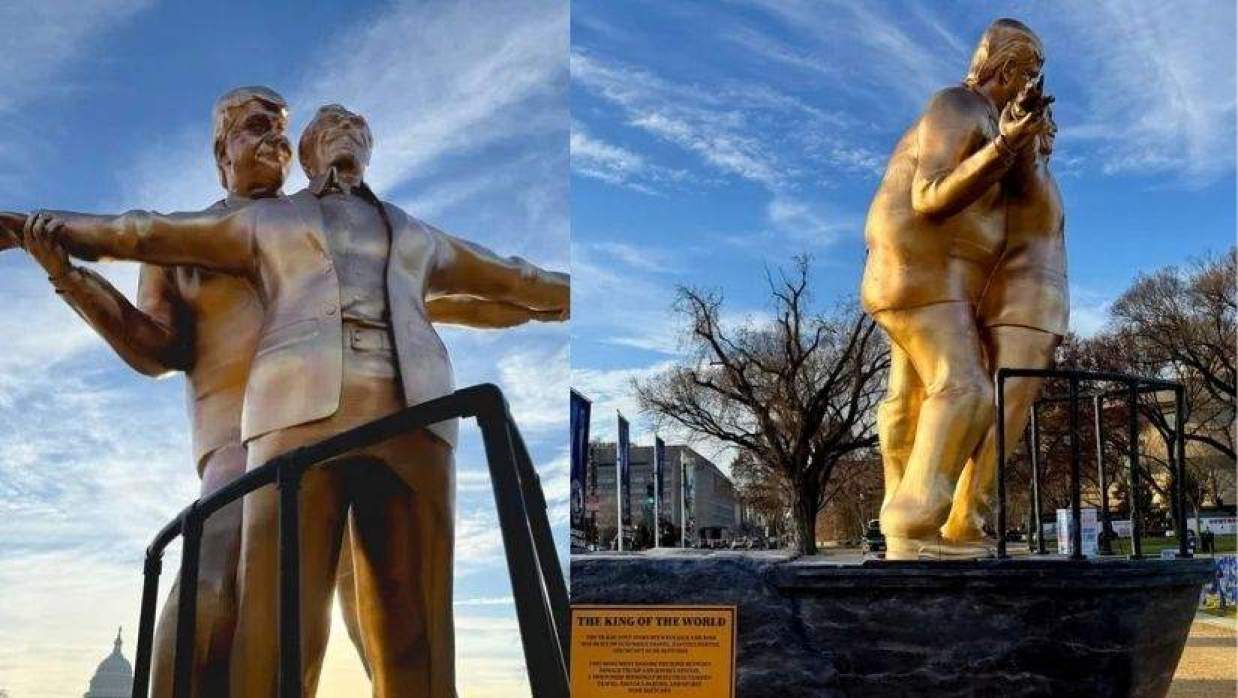 ওয়াশিংটনে মার্কিন প্রেসিডেন্ট ডোনাল্ড ট্রাম্পের ভাস্কর্য