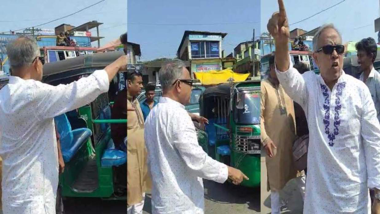 চাতরী চৌমুহনী বাজারে মঙ্গলবার দুপুরে নেতাকর্মীদের নিয়ে চাঁদাবাজ ধরতে গেলেন এমপি