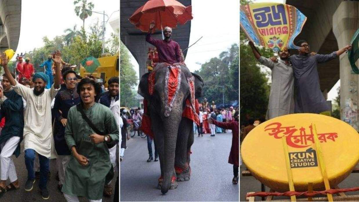 ঈদ আনন্দ মিছিল পরিণত হয় মানুষের মিলনমেলায়