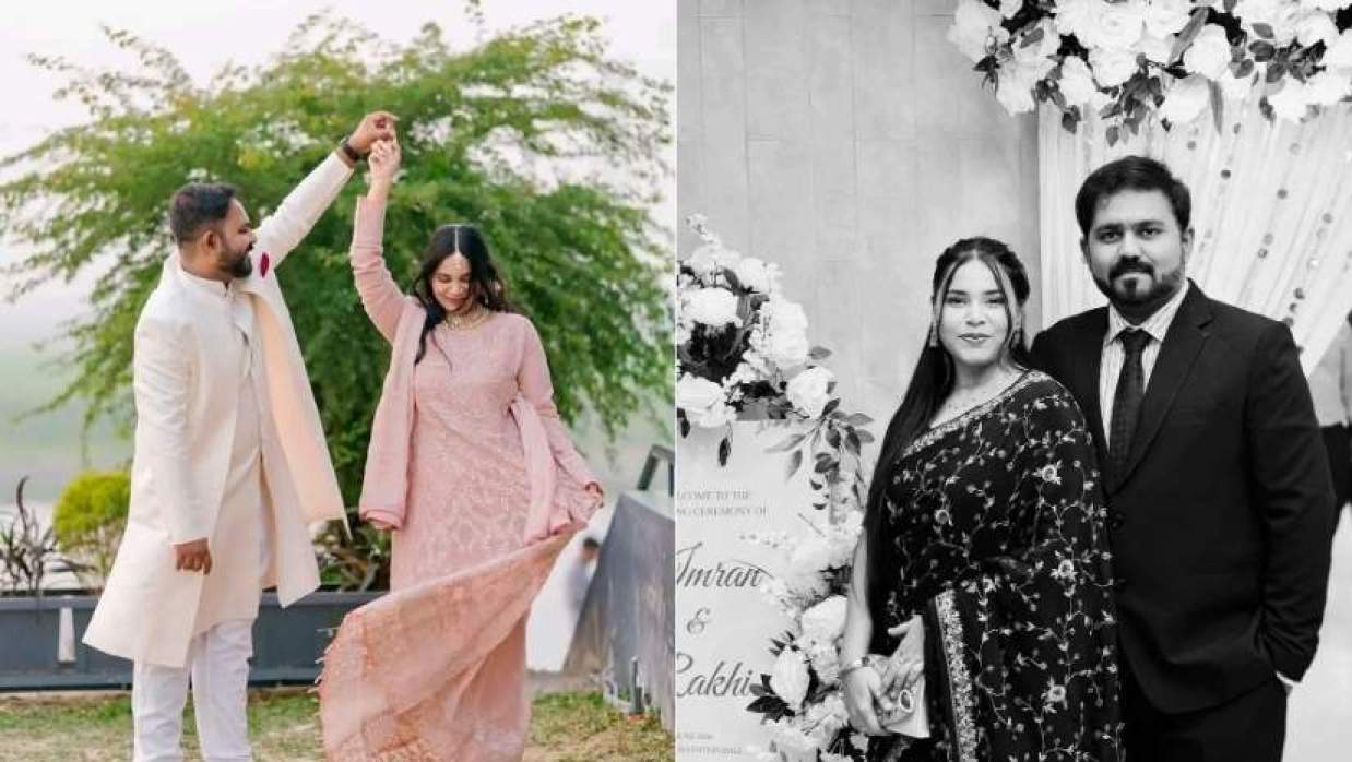 ডানে বিজিএমইএর শিক্ষার্থী সাইফ আহমেদ ও তার স্ত্রী এবং বামে রাজশাহী মেডিক্যাল কলেজের ছাত্রী জোহরা ও তার স্বামী