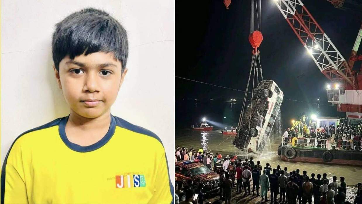 পদ্মায় বাসডুবি: চলে গেছে শিশু তাজবীদ