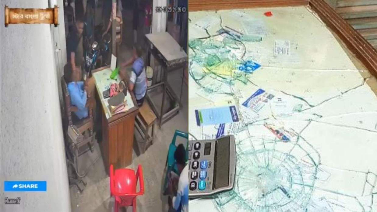 হামলায় দোকান ভাঙচুর