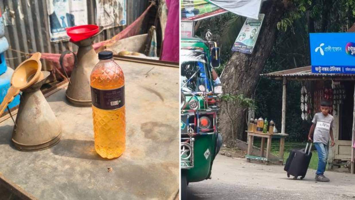 খোলাবাজারে বোতলজাত পেট্রোল ও অকটেন বিক্রি করা হচ্ছে