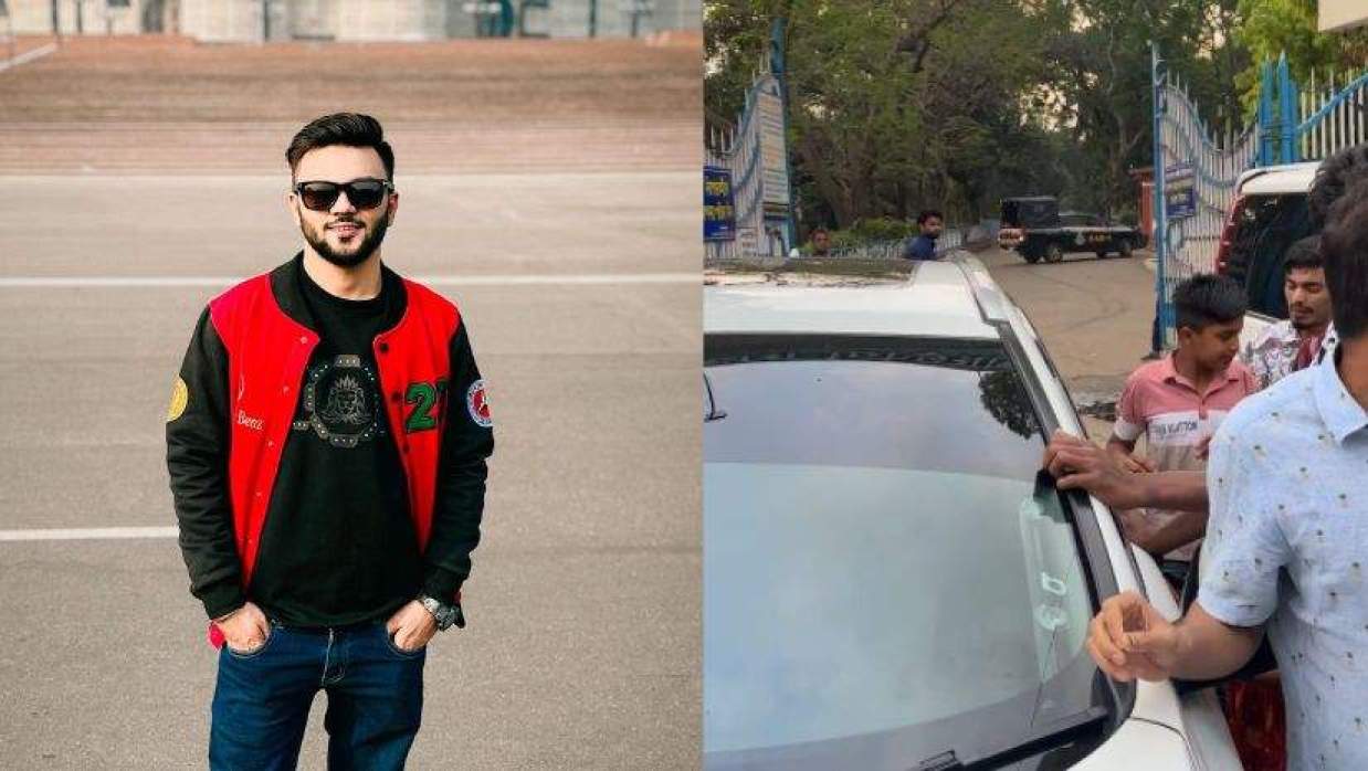 কনটেন্ট ক্রিয়েটর আর এস ফাহিমকে মিরপুর চিড়িয়াখানার সামনে আটকে রেখেছেন ছাত্র-জনতা