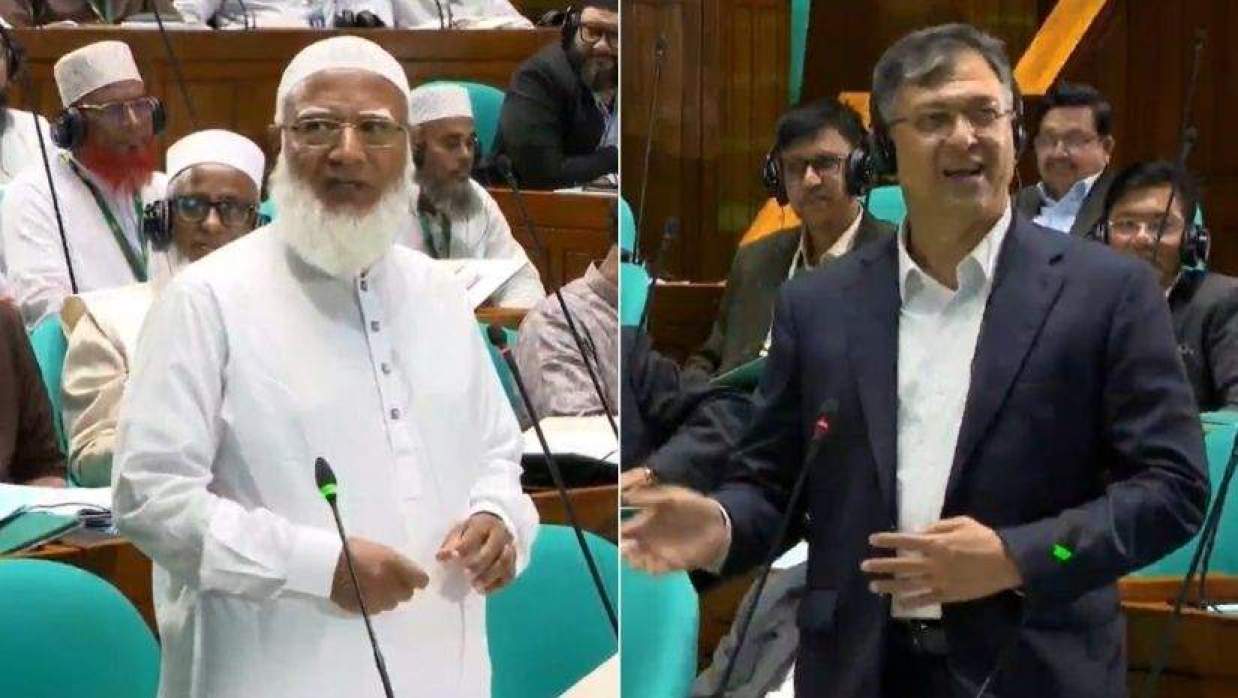 বিরোধীদলীয় নেতা ডা. শফিকুর রহমান ও স্বরাষ্ট্রমন্ত্রী সালাহউদ্দিন আহমেদ