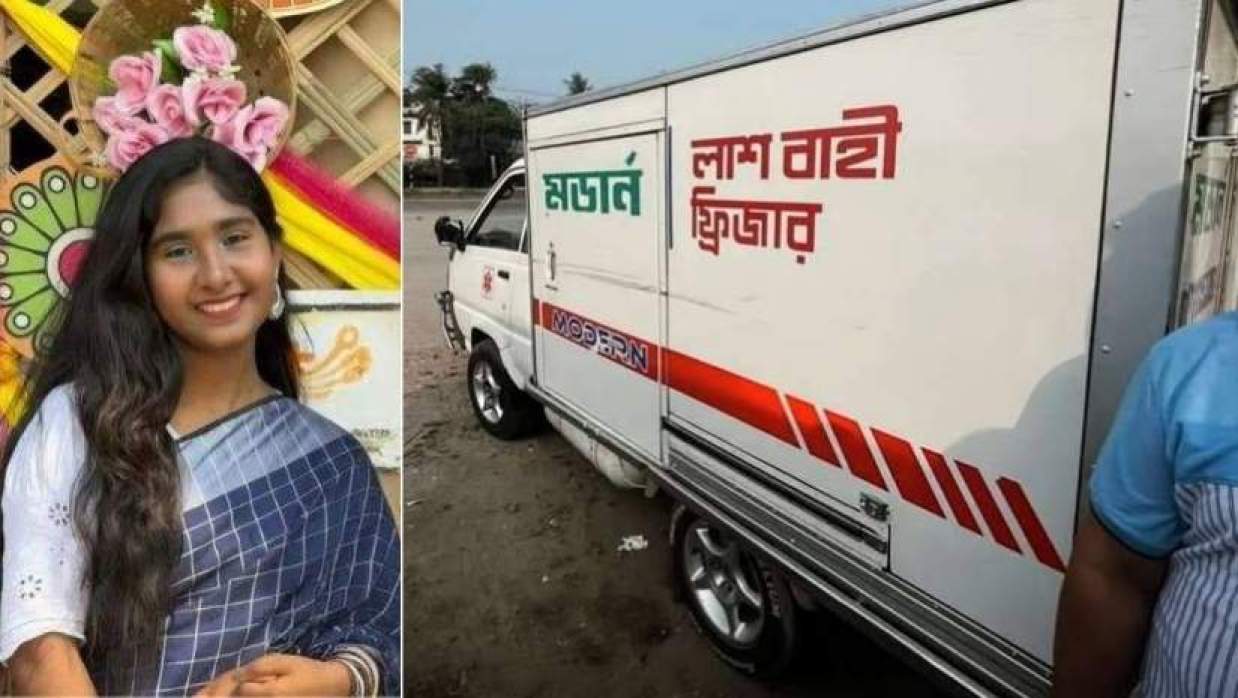 এপ্রোন নয়, সাদা কাফনে বাড়ির পথে শেষ যাত্রা নওশিনের