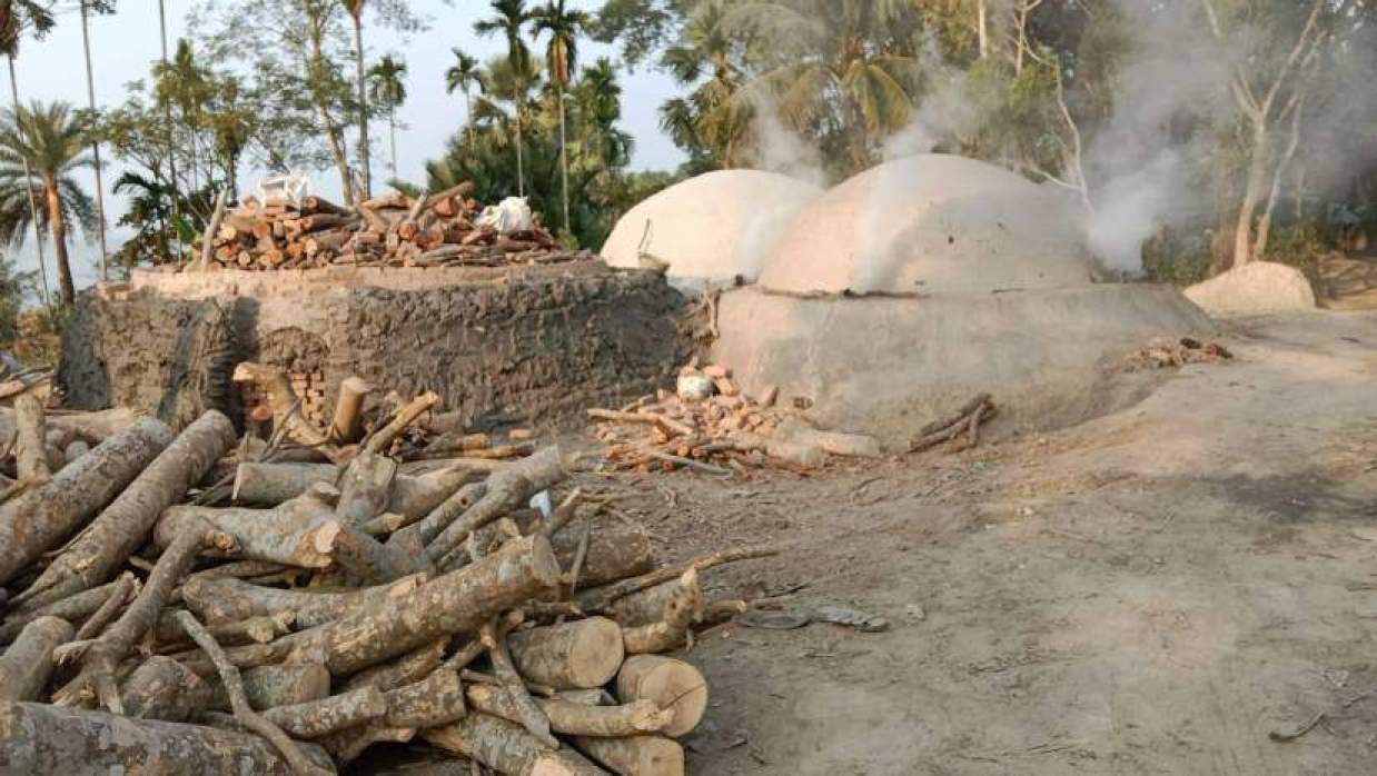 জরিমানা-ভাঙচুর ব্যর্থ, বিষখালী তীরে ফের সচল অবৈধ কয়লা চুল্লি