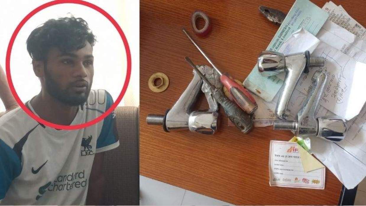 কল চুরি করে পালানোর সময় হাতেনাতে আটক হয়েছেন এক যুবক