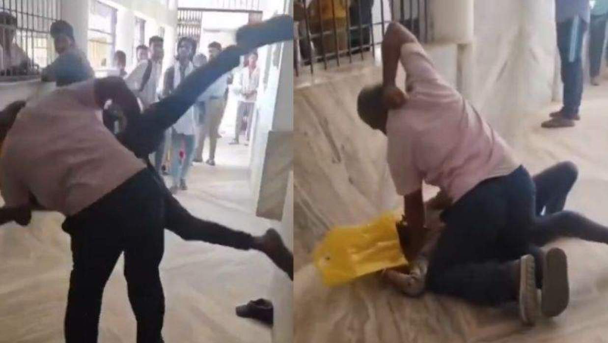 ছাত্রকে আছাড় দিয়ে ফেলে ঘুষি মারতে যান শিক্ষক