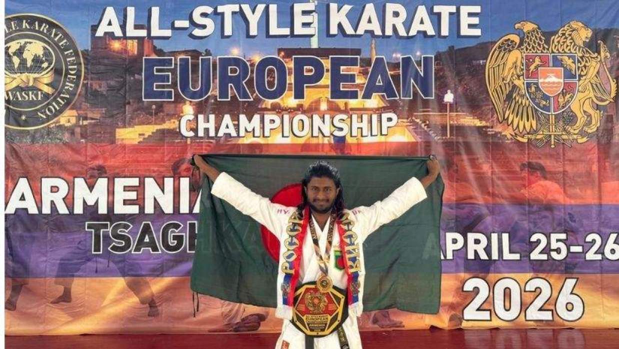 ইউরোপিয়ান কারাতে চ্যাম্পিয়নশিপে স্বর্ণপদক জয় কুমিল্লার মাহিনের