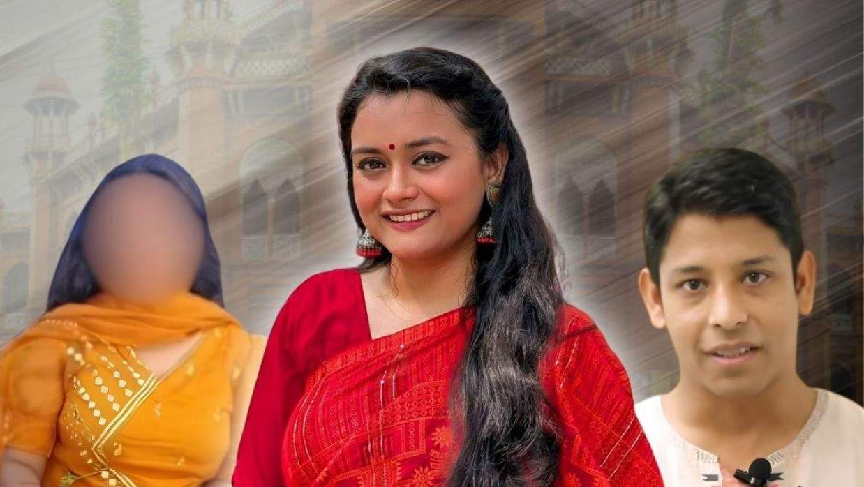 উম্মে হানি, মুনিরা মাহজাবিন মিমো ও সুদীপ চক্রবর্তী (বাঁ থেকে)