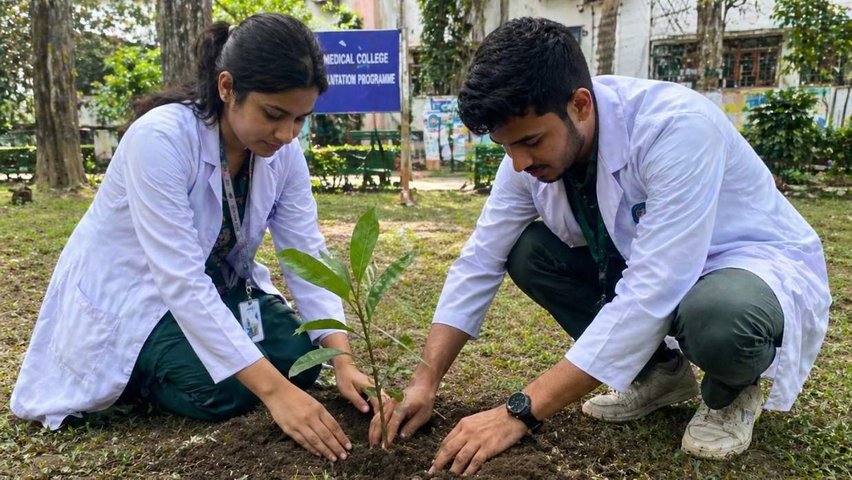 ওরিয়েন্টেশন ক্লাসের পর প্রত্যেক শিক্ষার্থী একটি করে বৃক্ষরোপণ করবেন