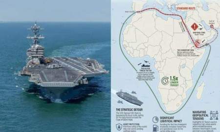 হুথিদের ভয়ে দীর্ঘ পথে ঘুরছে মার্কিন যুদ্ধজাহাজ ইউএসএস জর্জ এইচ ডব্লিউ বুশ