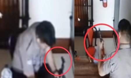 থানায় নিজের অস্ত্রের গুলিতে পুলিশ সদস্যের আত্মহত্যা, ভিডিও ভাইরাল