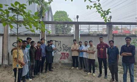 ছাত্ররাজনীতি নিষিদ্ধ রুয়েটে ছাত্রদলের দেয়াল লিখন, শিক্ষার্থীদের ক্ষোভ